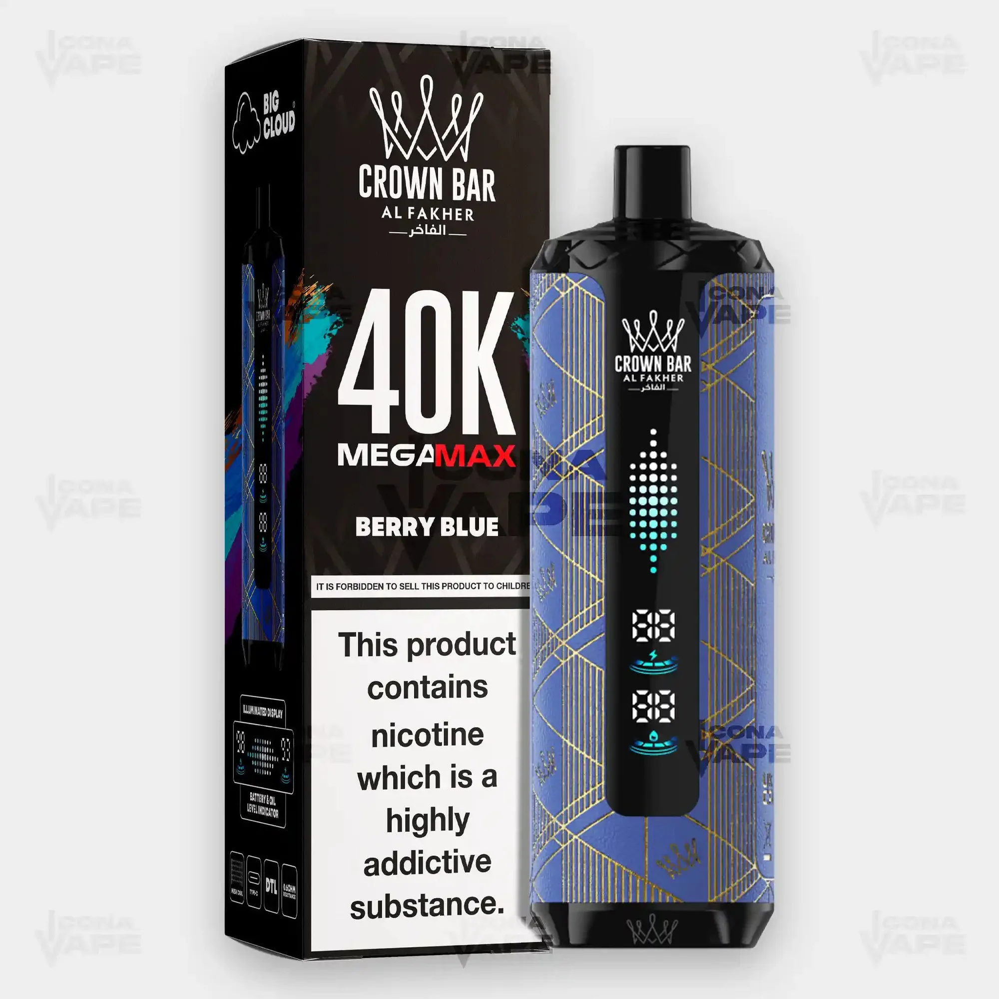 Al Fakher Crown Bar 40K Mega Max official key visual